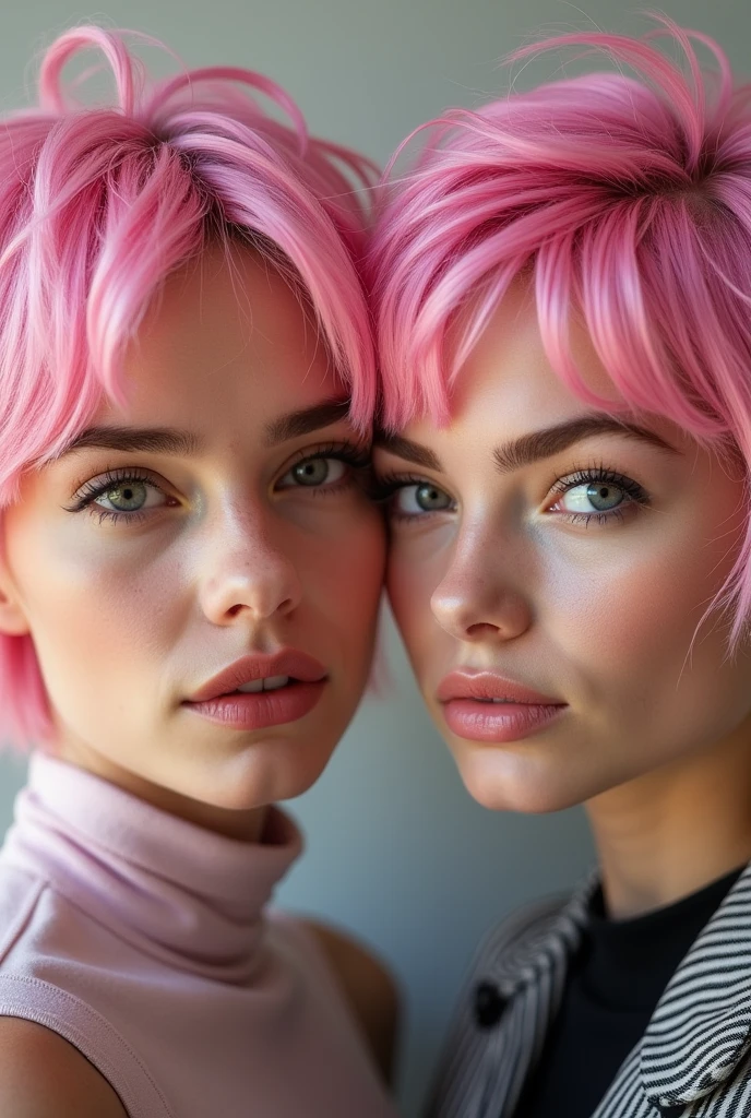 Women with short pink hair