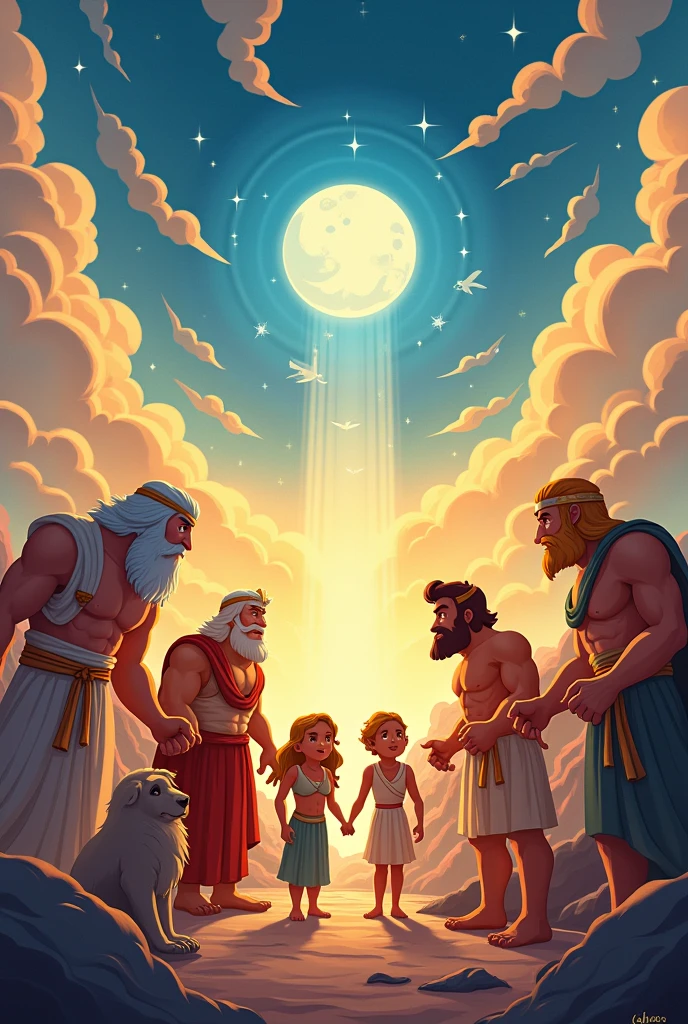 The meeting of gods of the odyssey animated for children