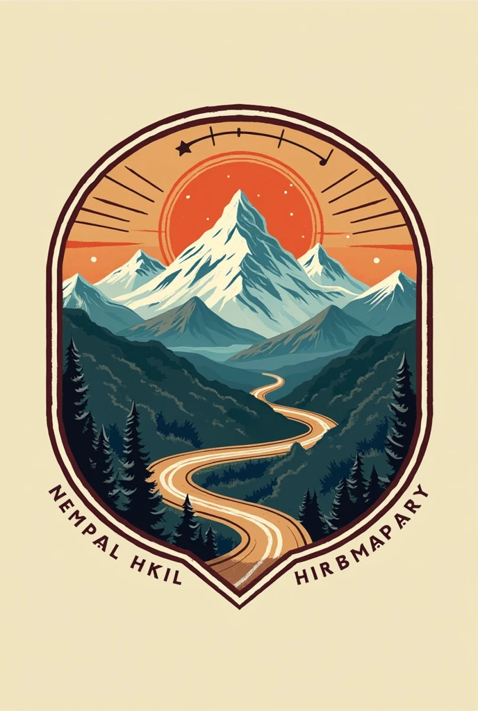 Logo for nepali folk music band with bluegrass music band name Himalayan highway 