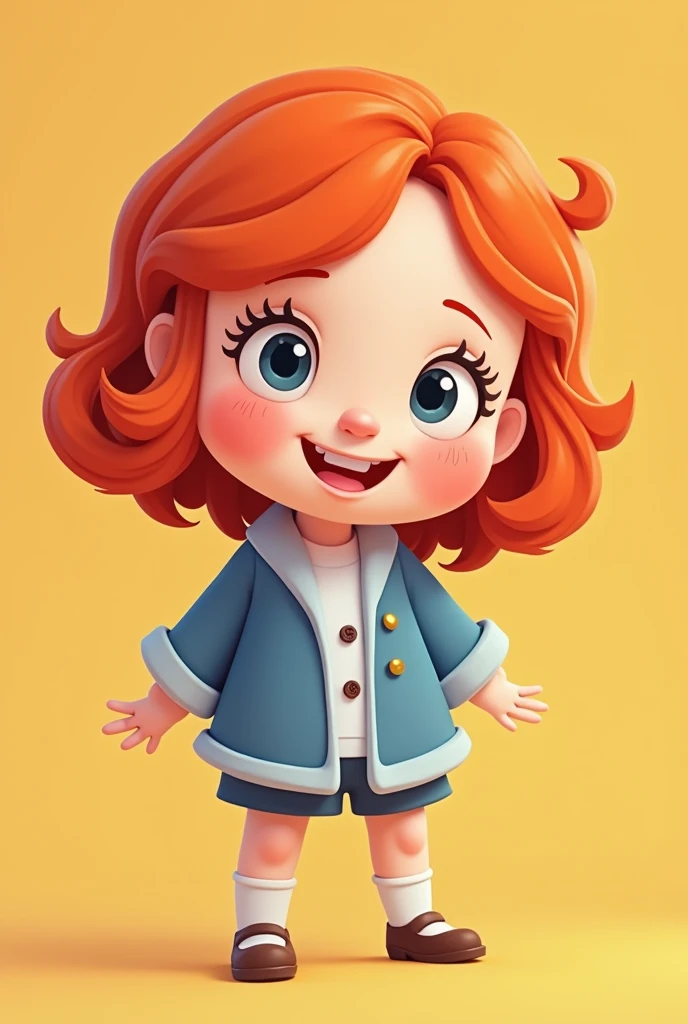Cartoon character of a short red-haired woman