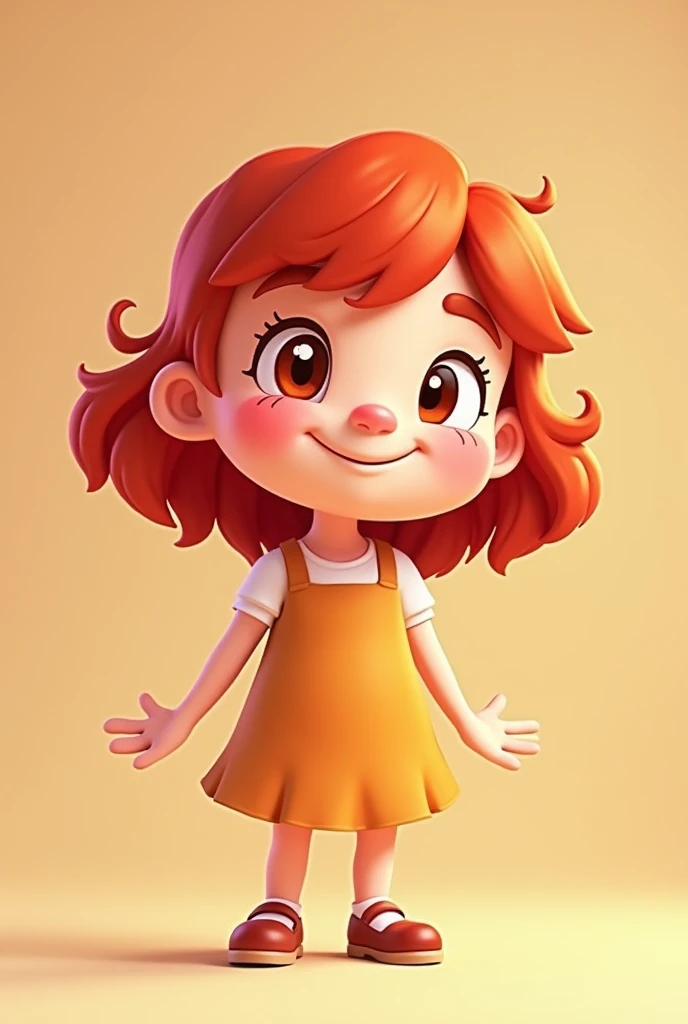 Cartoon character of a short red-haired woman
