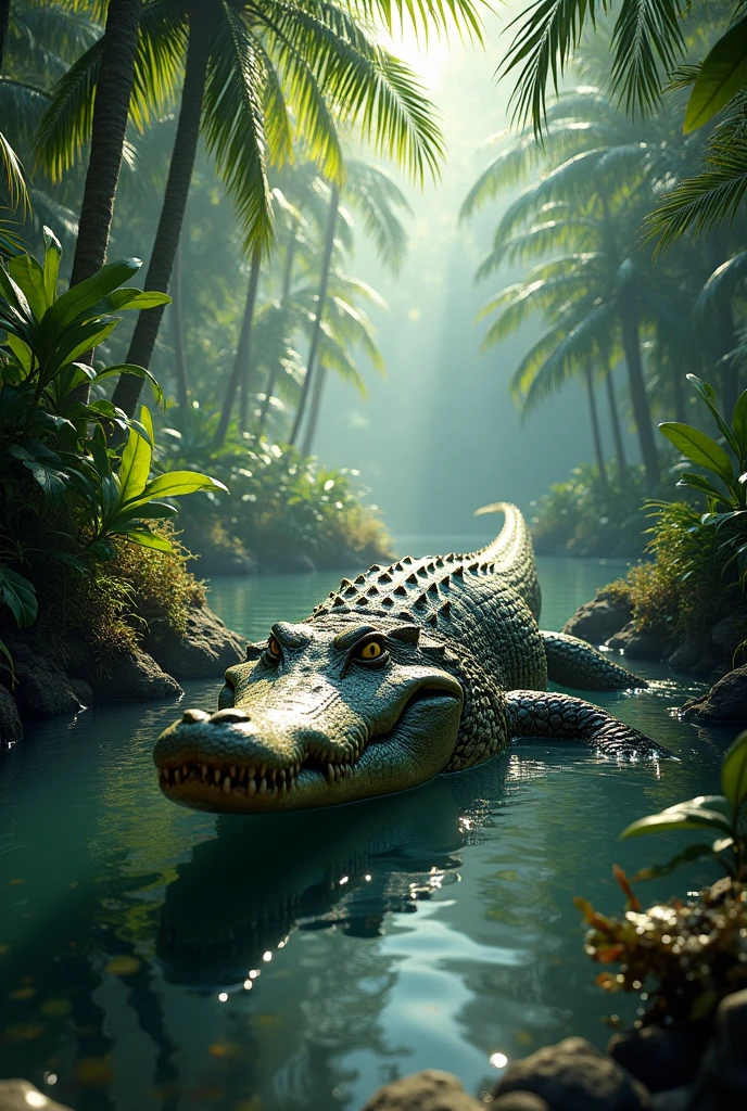 crocodile in the jungle