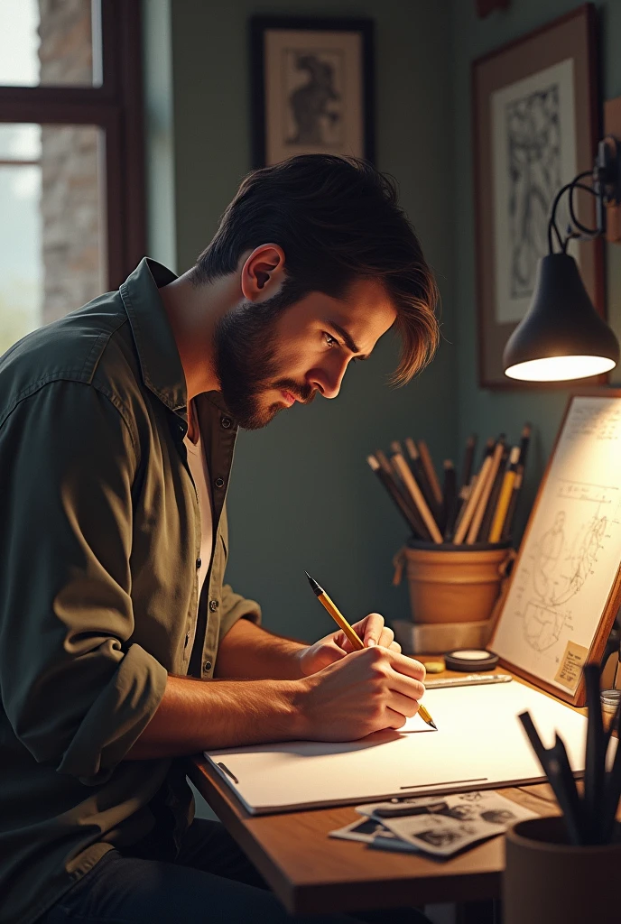 Man trying to draw