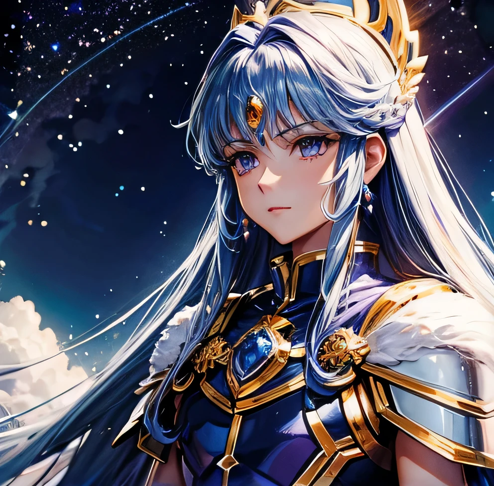 Saint Seiya　pandora　Heinstein Castle　Snow Scene　Aurora　The 12 Constellations of the Kingly Way　night　Beauty　Purple long hair