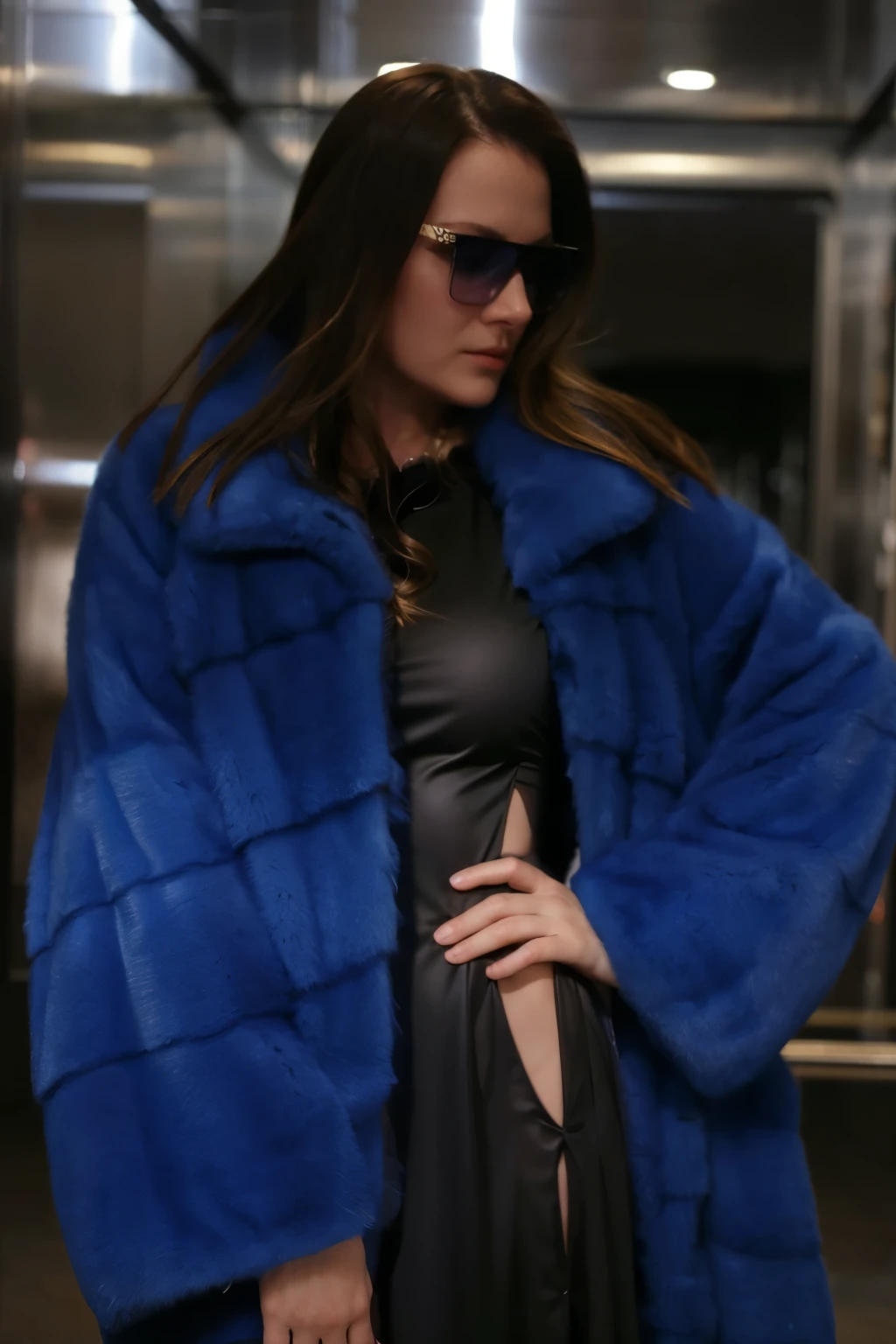 black dress, fitting dress, floor-length dress, black dress under a fur coat, elegant dress, женское платье, скромное платье под курткой