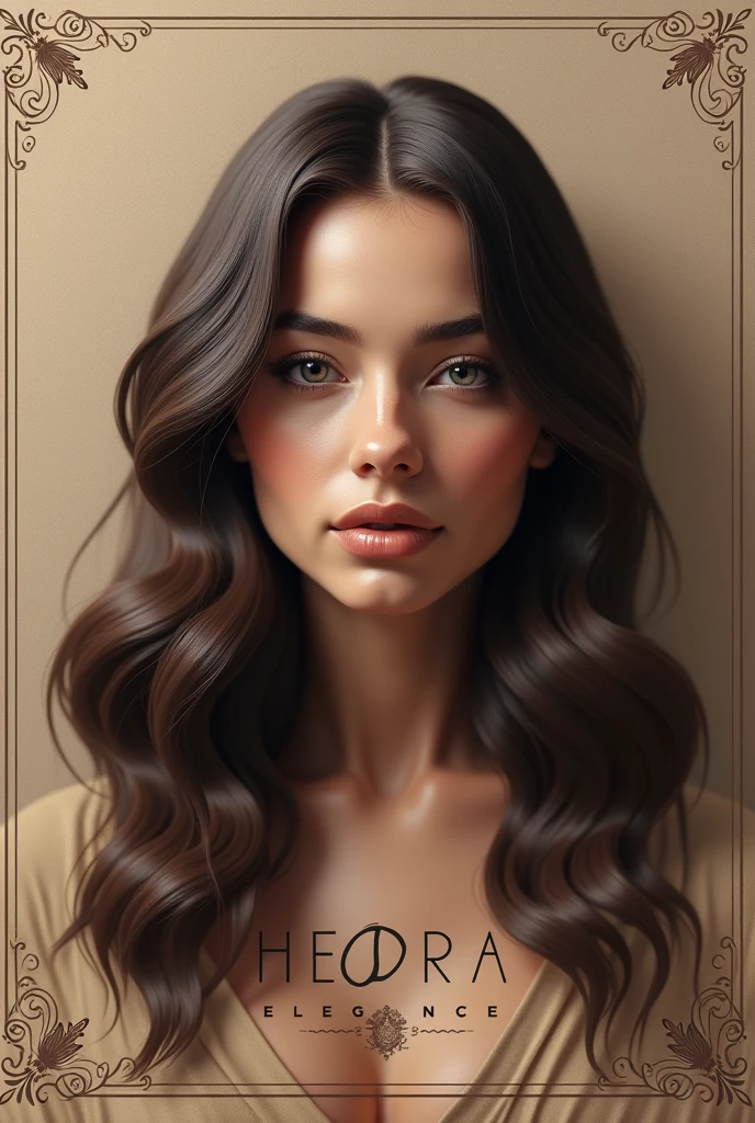 Logo for a women's clothing store called Hadar Elegance, using only the initials of the names, including an image of a Brazilian woman's face in 3D form with long hair. All this in an elegant way, captivating and eye-catching. Totally related to retro fashion that brings peace and public attention.