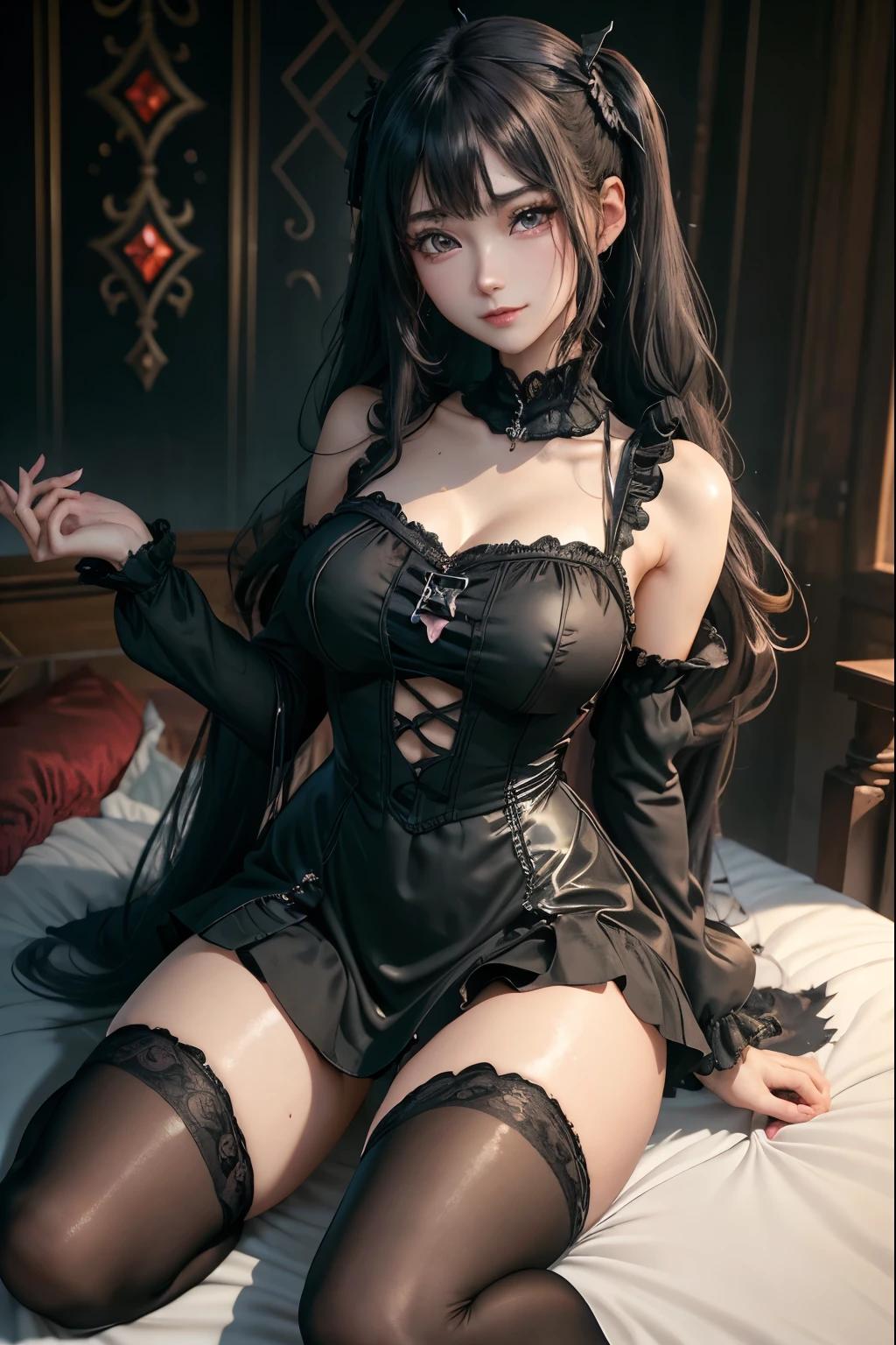 ハードなDark Gothicメイク、Black dark eyeshadow、sad、Good skin radiance、Dark Gothicメイク、Dark smile、palace、The beauty of fragrance、24-years-old、Expressions of intense sexual pleasure、Embarrassed look、Dark Gothic、Highest quality、Expression of sexual pleasure without pain、Drunk face、Purple maid outfit、mysterious、noble、Loving smile、Twin tail hair、Right eye is blue、Left eye is red、Super tempting pose、Platform heel shoes、Heavy makeup、Gothic Clothing、Silver Hair、Long Hair Straight Hair、Cute Gothic Dresses、Beautiful Face、Elegant face、Attractive face、Stained glassの背景、Chest glistening with sweat、The room is dark、goth long dress、Bell Sleeves、Wizard Sleeve、Decadent look、Sexually excited expression、Wet shiny thigh water、Thighs that are wet and shiny with oil、Background of a room full of roses、Sad look、Rose Maiden、The embroidery is pink、The dress has pink embroidery.、Thigh-high socks、Knee-high socks、Gentle expression、Dark black eyeshadow、Stained glassとバラの背景、Thighs are a little thin、Female Duo、Female couple、dark church background、Stained glass、Black metal world、Dark Castle、Dark Room、Slender body、gothic long dress、Victorian dress、Small breasts、The bed is covered with roses、Her thighs are shining with sweat、My body is wet and shiny、There is a lot of glitter on the thighs、I am sweating、My thighs are sticky with sweat.、My thighs are glistening with sweat、My whole body is sweaty and shiny、I sweated a lot.、My thighs are sweaty、My wet thighs are glistening with sweat.、There is a lot of sweat shining all over my body、Slender body、Sit on the bed、Beautiful legs、Outstretched legs、Hands on the bed、Super beautiful straight hair、Straight hair to the ends、Straight Perm Hair、Show off your glamorous thighs、Ass on the bed、Sitting with legs wide apart、Thighs are a little glamorous、facial expressions during masturbation、Transcendent fair skin、Small breasts、