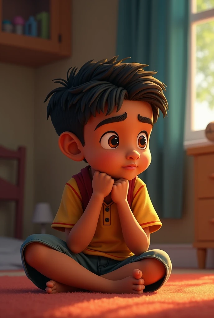 In cinematic 2d cartoon style"
**Ravi's Resolution**: Show Ravi reflecting on the lesson learned, making a firm decision to always speak the truth from that day forward