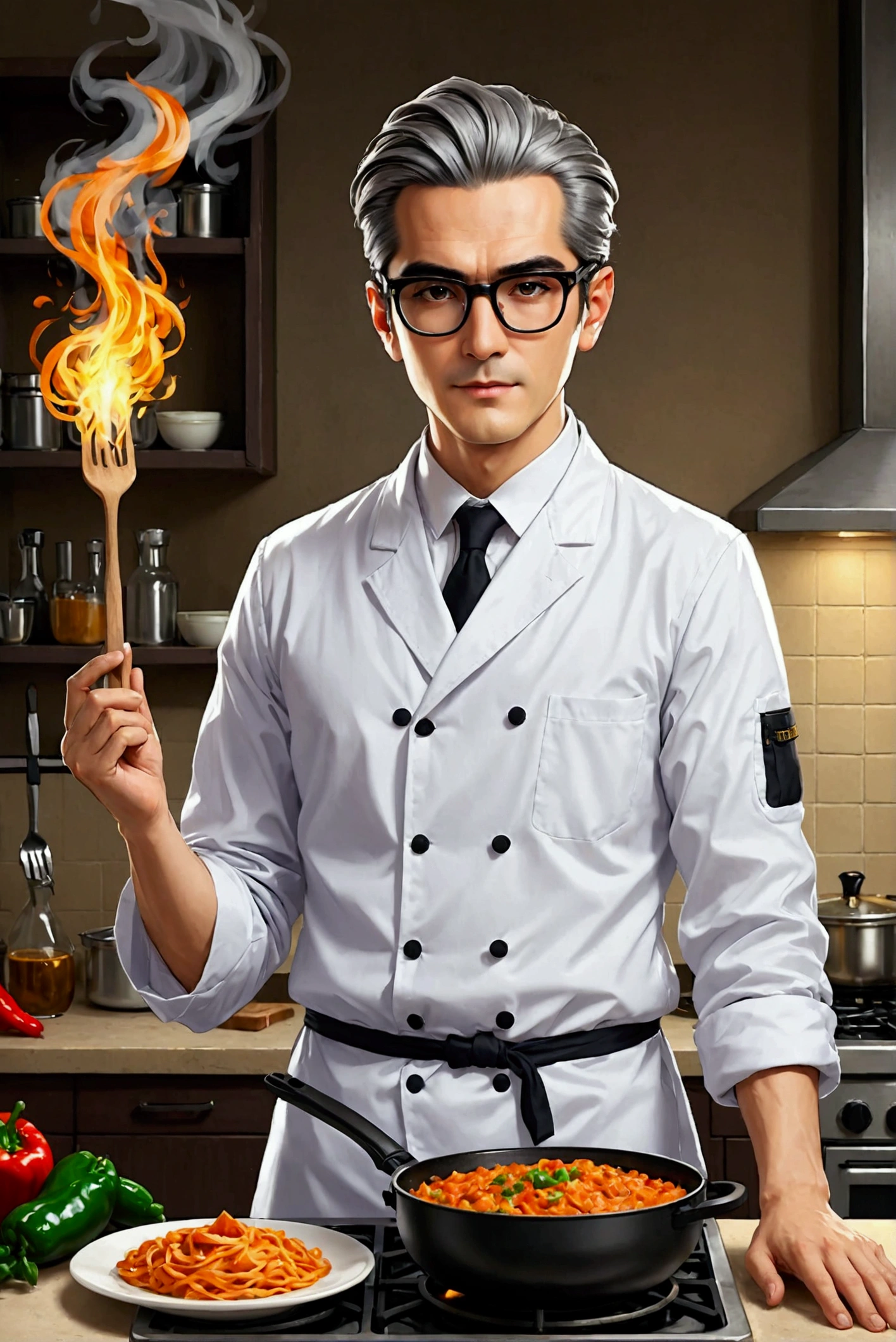  man who has a bright and intellectual personality. must be high, delgado, white skin and straight hair wear glasses and hardworking.  So I cook