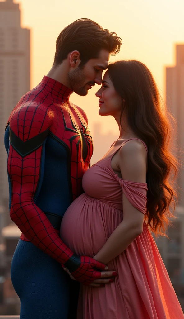 Spider-Man couple 9th month pregnant attractive pic
