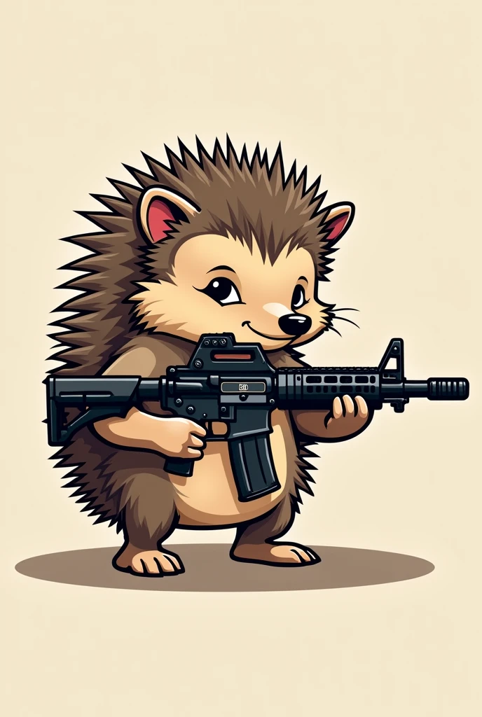Hedgehog logo holding m4 weapons