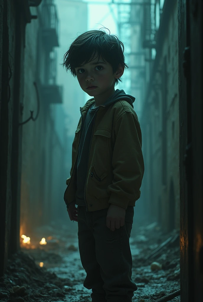 I need a profile pic for my INSTA account, create a picture which shows suspense, tragic, drama, comedy, horror and story with name ESCAPE MATRICKS and the character should be a boy