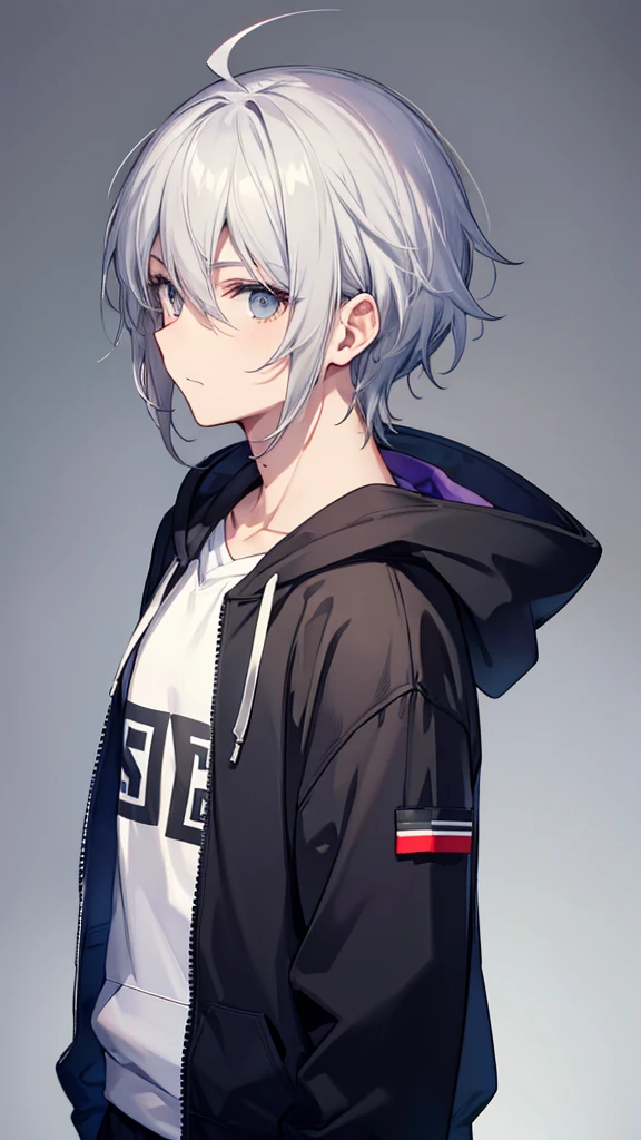 male gray hair icon No background hoodie that doesn't wear simple