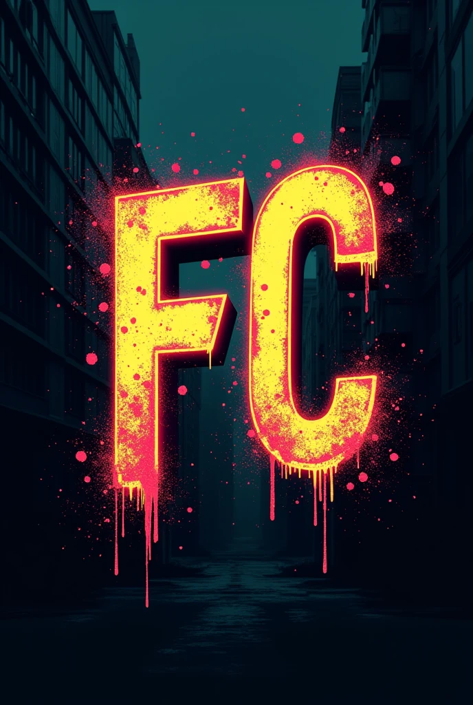 Give me a logo with the letters FC in a radioactive style and with urban typography, It&#39;s for a t-shirt brand 