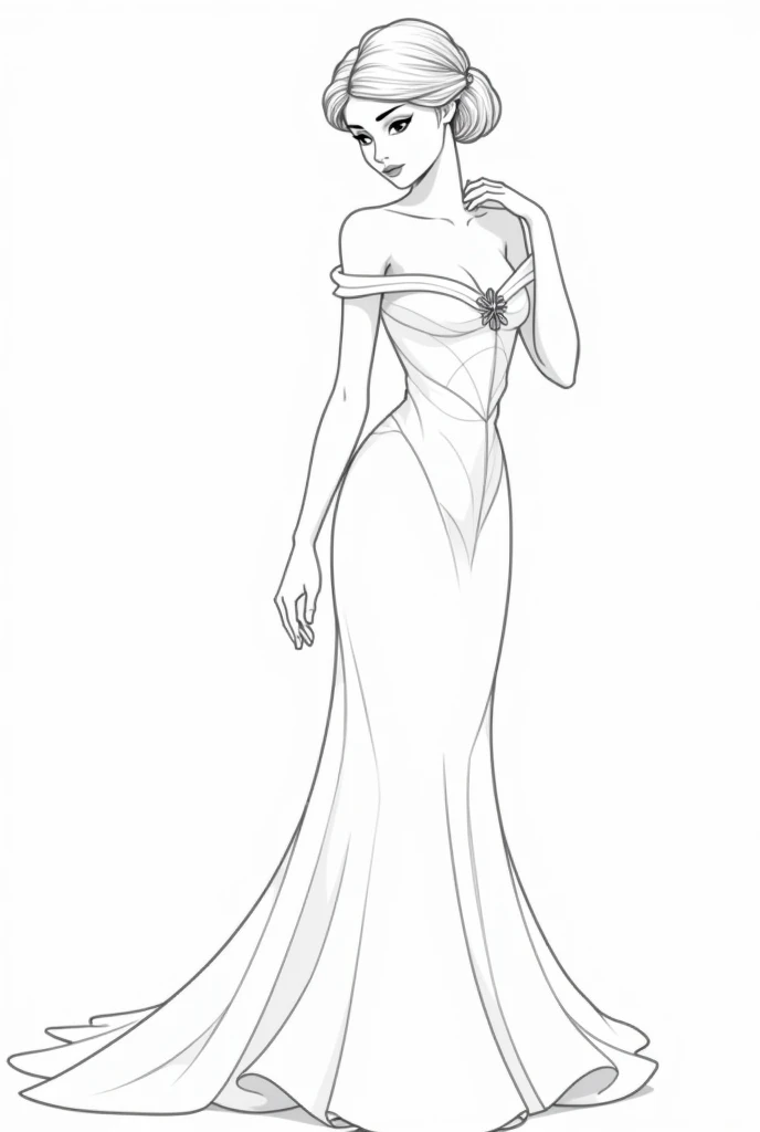 Princess coloring page, not colorful