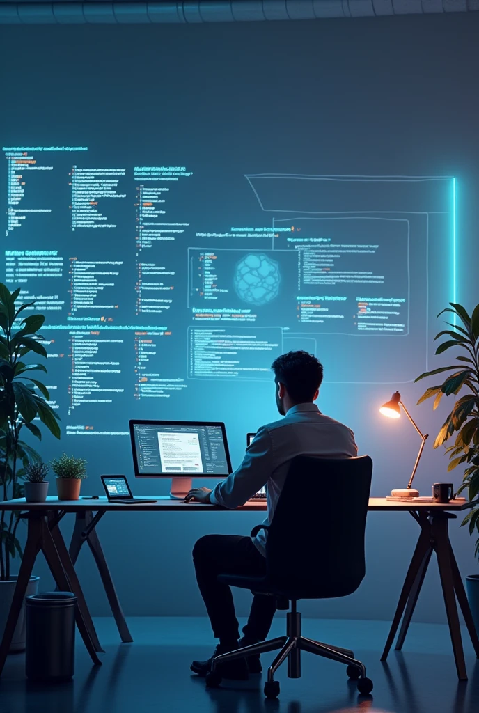 make me a picture for a thumbnail "working software"