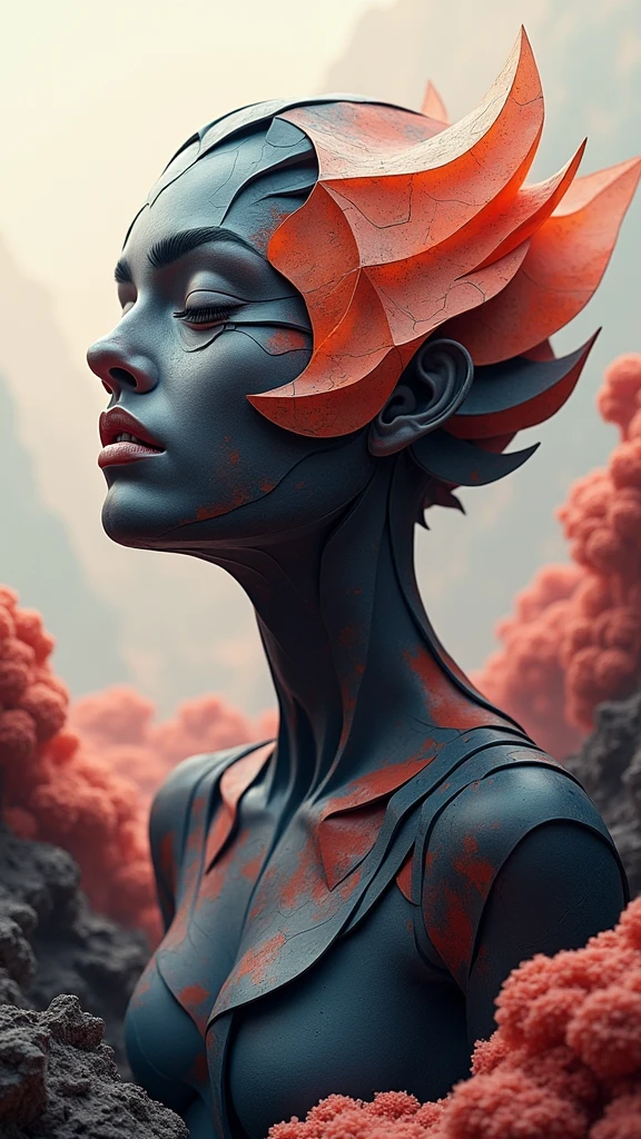 an abstract representation made of geometrical patterns and curved lines. ((desire, fulfillment,pride,cruelty)),((pink,black,pale grey)),((deep wiew)),photographic,ultra high resolution,hyperdetailed, masterpiece, 3d modelling, digital art, abstract art.