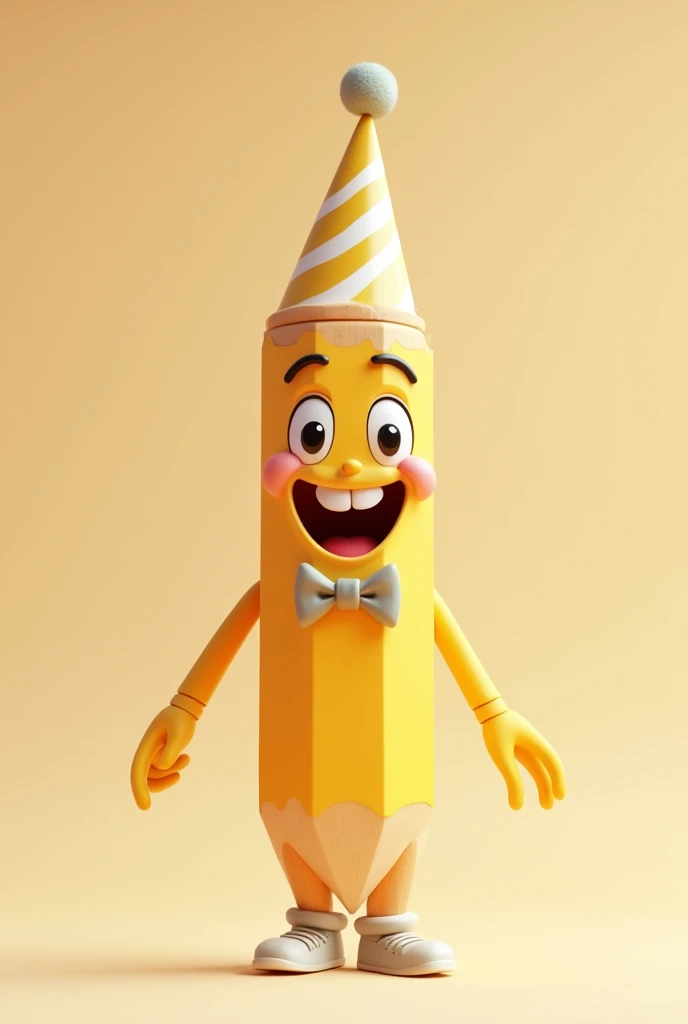 Show a pencil feeling happy