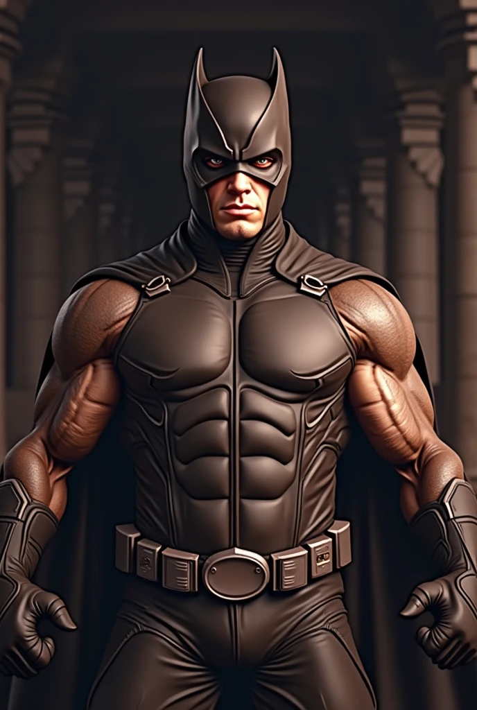 I need a this men with black mask and like super hero with dark background 