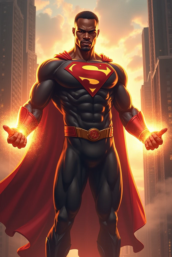 Superhero black man power soft arms