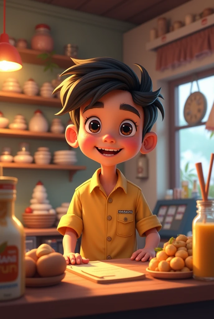 A Shopkeeper boy shirt with name 'Himanshu'