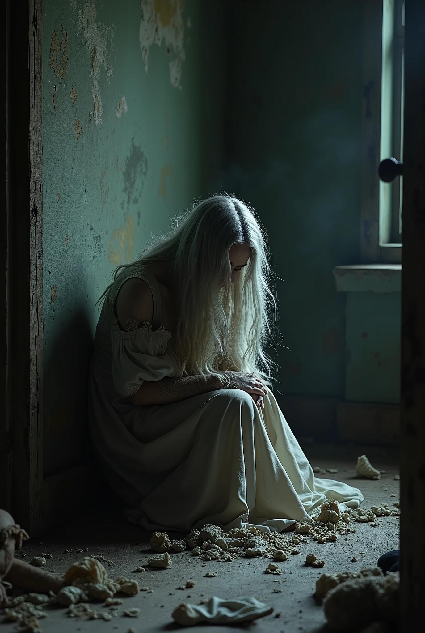 Sliver hair women anime Certainly! Here’s the revised version with a more integrated description of her mother’s death:
---
In the dim, oppressive light of the abandoned attic, Adora huddled in despair, surrounded by the heavy stench of decay and neglect. Her stepmother had imprisoned her here as punishment for wearing the exquisite dress her grandfather had gifted her—a dress that underscored the favoritism he had shown her over her stepsister. The stepsister, clad in a far cheaper gown, was a constant reminder of Adora’s perceived privilege. This cruelty was further compounded by the shadowy mystery of her mother’s death, which was whispered to have been either murder or suicide, fueled by her husband’s infidelity.
Driven by envy and malice, the stepmother and stepsister had torn the cherished dress to tatters and cut off Adora’s long, lustrous hair. They then drenched her in kitchen refuse, leaving her filthy and degraded. The attic, once a refuge, now echoed with her silent sobs and the weight of her sorrow. The final blow came when they revealed that her beloved grandfather, who had died under mysterious and suspicious circumstances, had been poisoned—a dark secret they had kept from her to deepen her torment. Adding to her agony was the haunting reality of her mother’s death, a tragedy enveloped in suspicion and scandal, casting a long shadow over Adora’s shattered world.