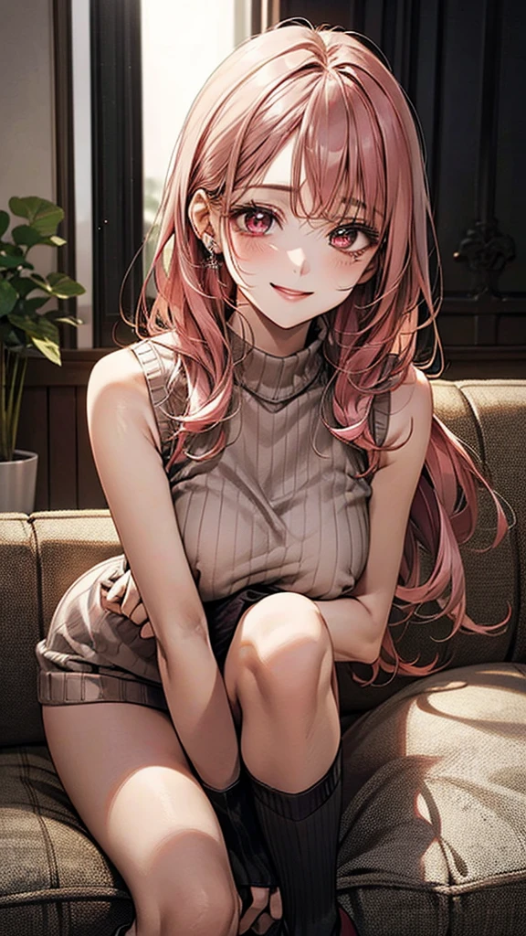 (masterpiece:1.2, Highest quality), (Realistic, photoRealistic:1.2), OL,Beautiful illustrations, (Natural Side Lighting, Cinema Lighting), ,
View your viewers, 1 girl, Japanese, 2, Perfect Face, Cute and symmetrical face, Glowing Skin, Ahegao、Eyes are hearts、lure
(Long Hair:1.5, Messy Hair:1.6, Pink Hair), Crossed bangs, Droopy eyes, Red eyes, Watery eye,Hold back the climax,Long eyelashes, (Large Breasts), thin,
Beautiful Hair, Beautiful Face, Beautiful attention to detail, Beautiful clavicle, Beautiful body, Beautiful breasts, Beautiful thighs, Beautiful feet, Beautiful fingers, Erect nipples,
((Sleeveless sweater, bottomless,Knee socks)), ),Open your mouth,evening, While reaching climax,Watery eye,sofa, Open your mouth、Upward glance,On the bed