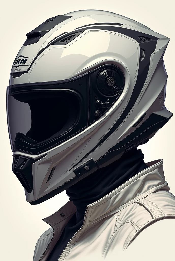 I would like to create an image with reference to a motorcycle helmet that refers to a person who rides motorcycles.