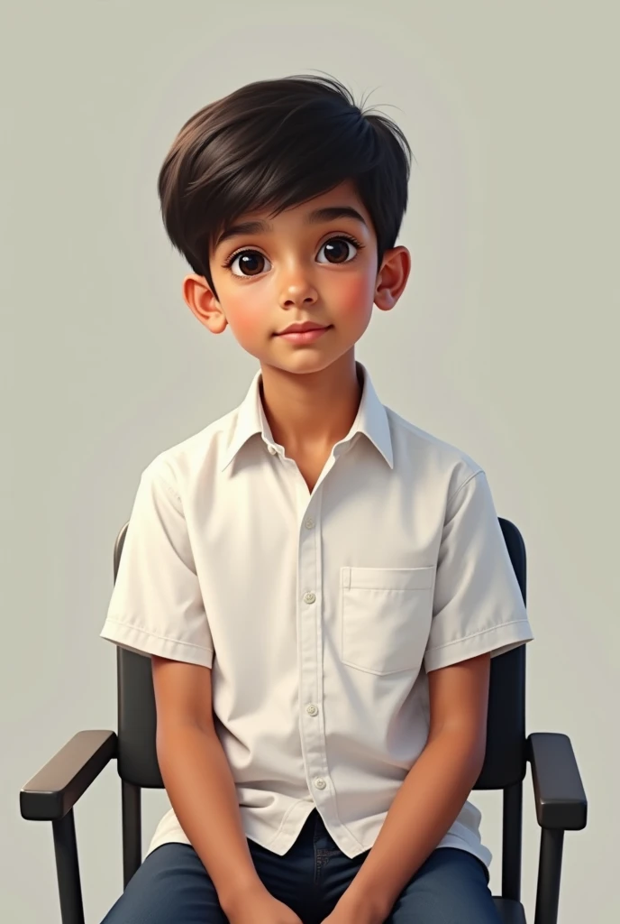 Creat by a boy sitting chair white shirt for name 'Ankit'