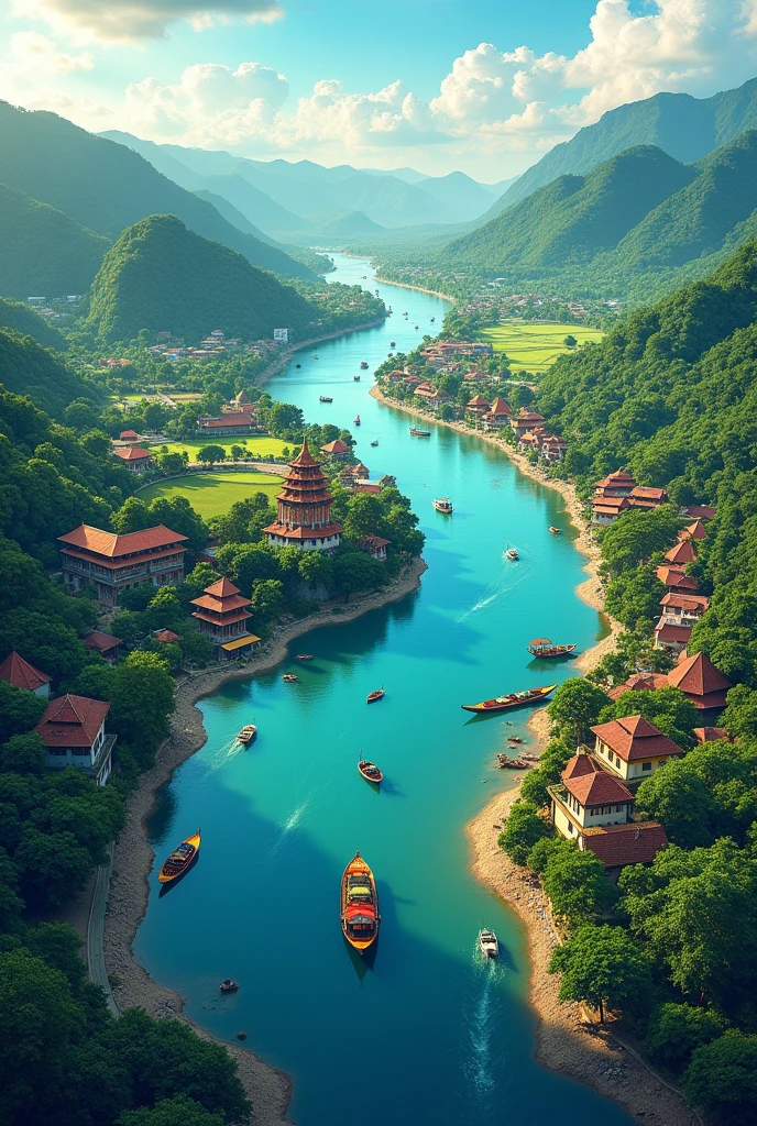 Citarum river  and human civilization poster amazing