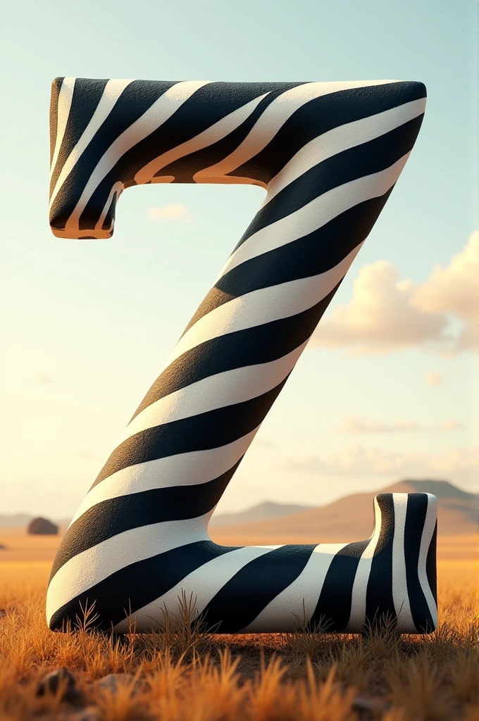 Generate a image of animated Z alphabet with background Zebra