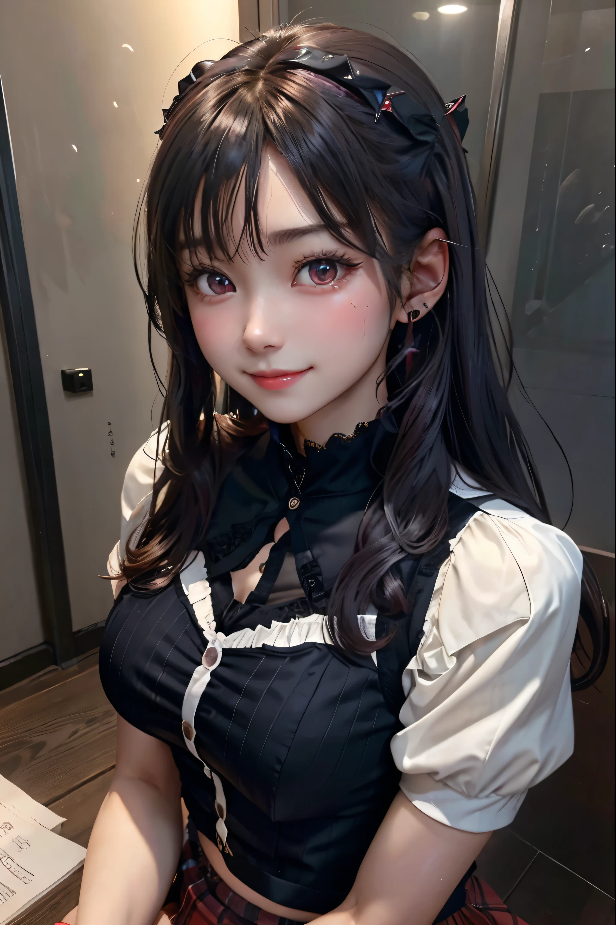 high school girlブレザー、high school girl、Red checked skirt、JK Style、Jacket、smile、garter、Knee socks、Panty stocking、Otherworldly beauty、Really cute、boredom、Extraordinary beauty、Dark black eyeshadow、sorrow、Good skin radiance、Long Hair Straight Hair、Dark Gothic Makeup、Dark smile、Beautiful woman、Stained Glass Background、On the table、Highest quality、5 reference books、Sweat glistens on my chest、Sweat glistens on my face、Thigh sweat、sweating、Black frill East size Regular size、Dark pink hair、、Sweat on your thighs、Sweat a lot and become sticky。、My thighs are sticky and shiny、Sweating on thighs and chest、Small breasts、Slightly slim、Sweating all over the body、play piano、sit and play an instrument、Thin legs、Two people、Lesbian couple、hug、My girlfriend has a really cute face、My female friend has a very beautiful face.、Do lesbian play、Super straight hair、Extremely fair skin、