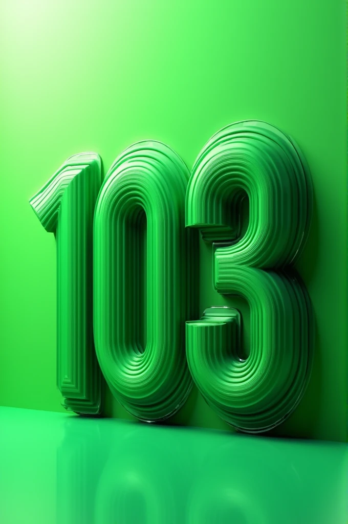 Number 103 green color