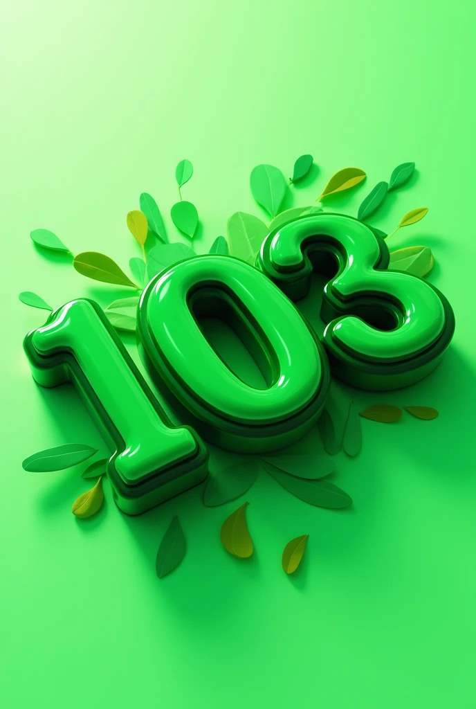  Number 103 green color
