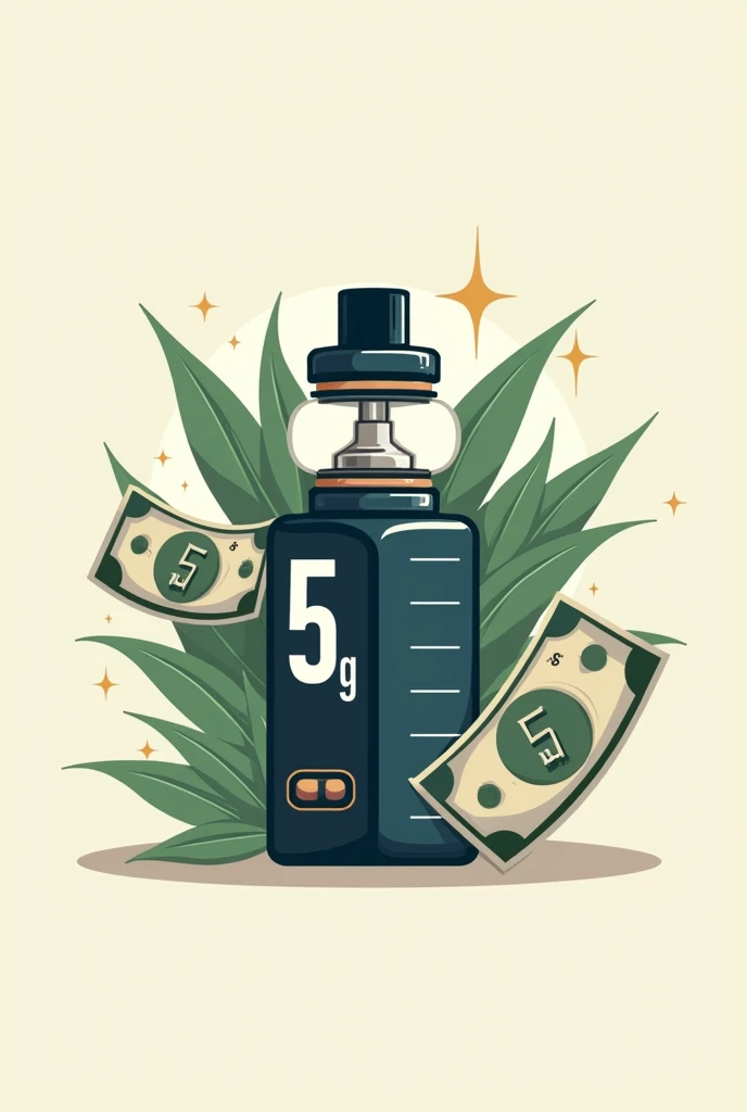 A logo for a page called “VAPE”_5G_MX” containing a vape and bills that say “5G” in letters “REALIST”