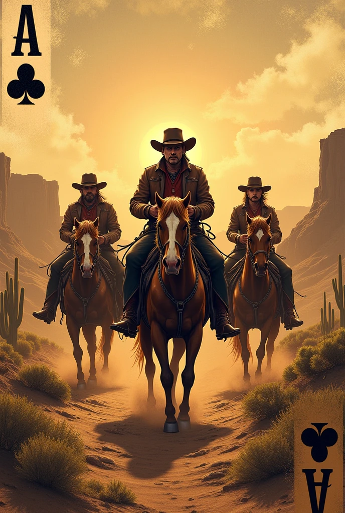 Wild West themed playing cards, texas, horses