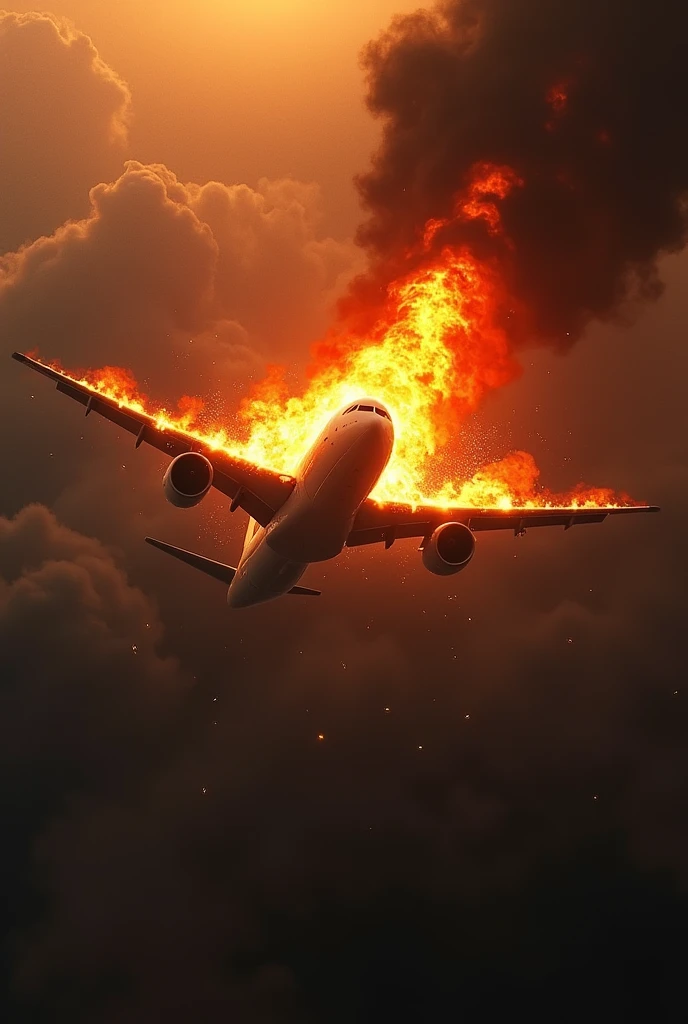 plane on fire