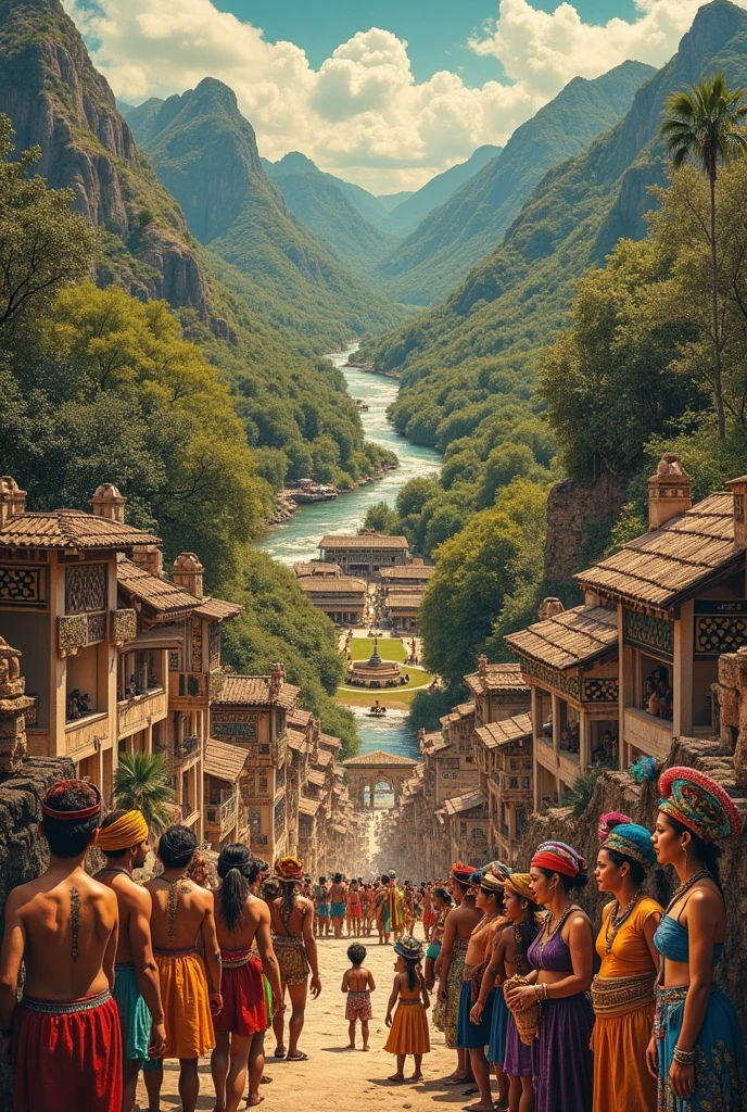 Collage of pre-Hispanic peoples in Jalisco 600 to 1100 AD.c with many images