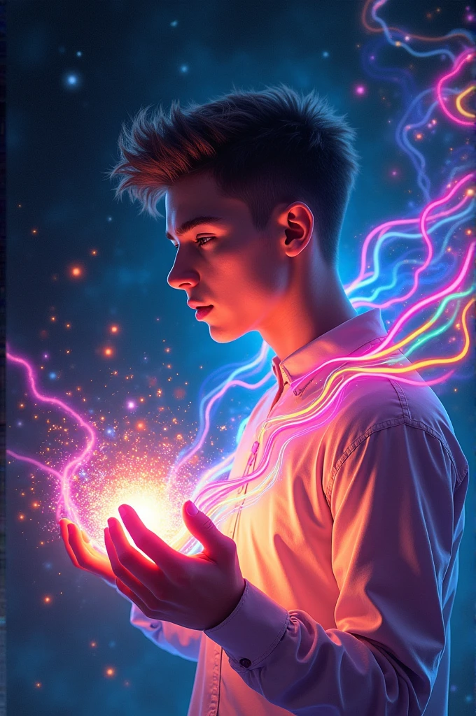 a 24-year-old boy,magician,mind control,calm and serene expression,muscular,intricate magical effects,fantasy portrait,dramatic lighting,digital painting,vibrant colors,cinematic composition,photorealistic,4k,best quality,high detail,masterpiece