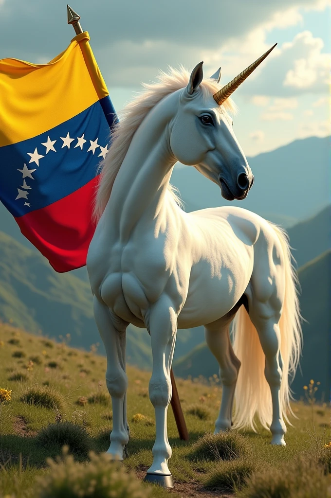 Unicorn with the flag of Venezuela