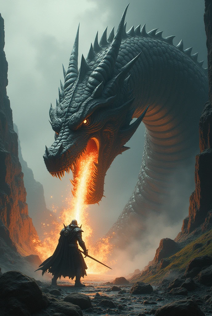 Beowulf and dragon fight