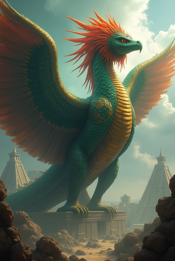 make a giant snake, with wings and feathers representing the Aztec god Quetzalcoatl