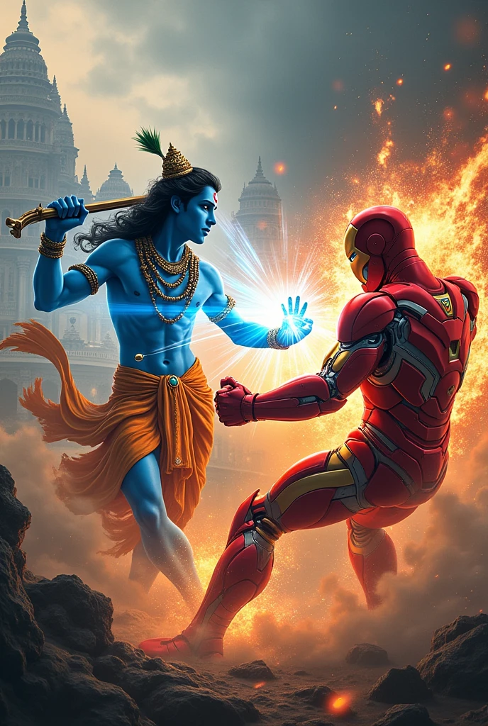 Lord Krishna fight Ironman 