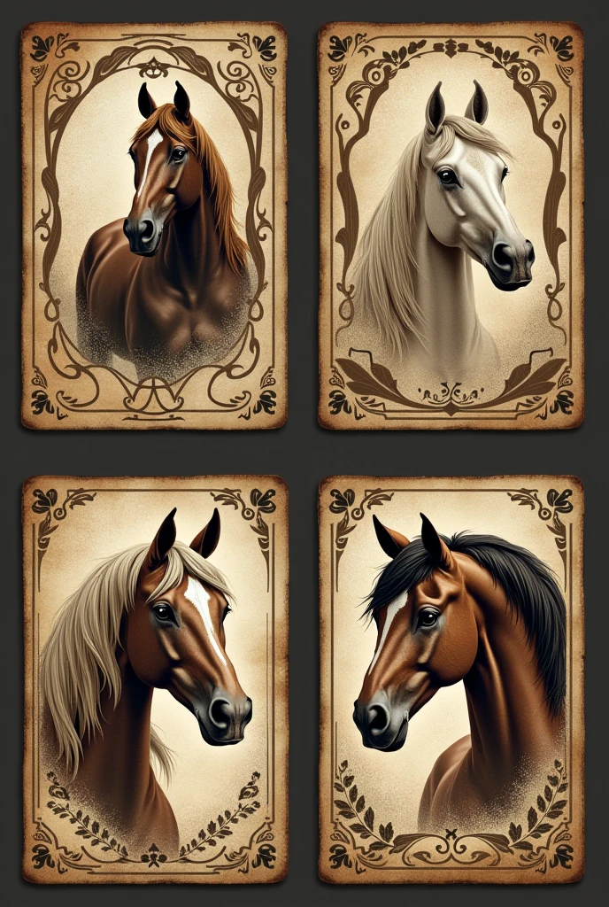 vintage horse themed playing cards