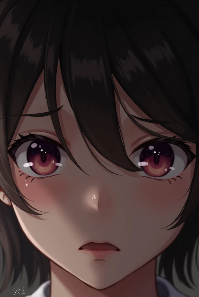 Human eyes with tears