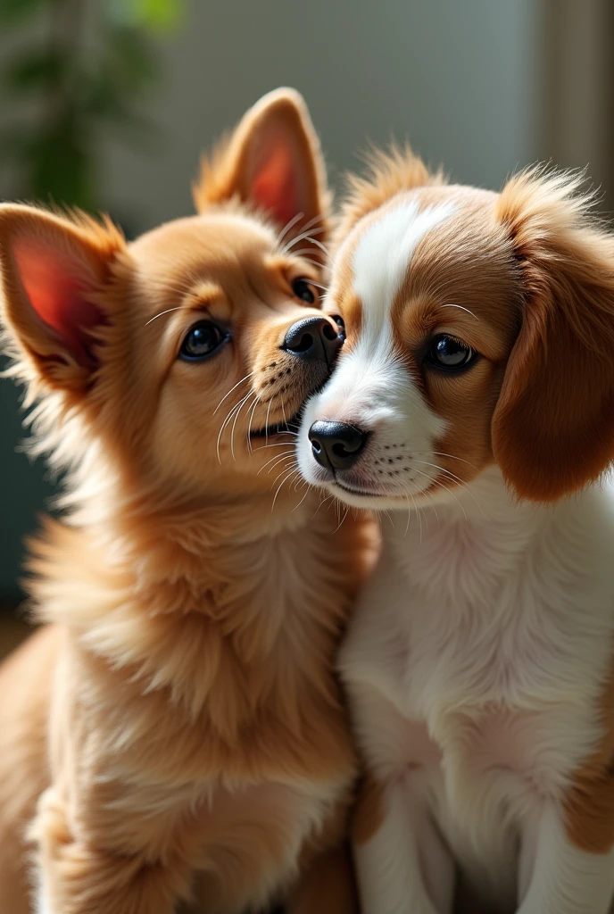 dogs was licking her pussy and her nipple and she was blushing