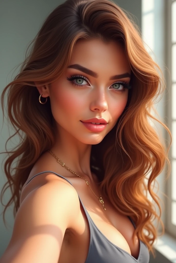A female person posing for a selfie