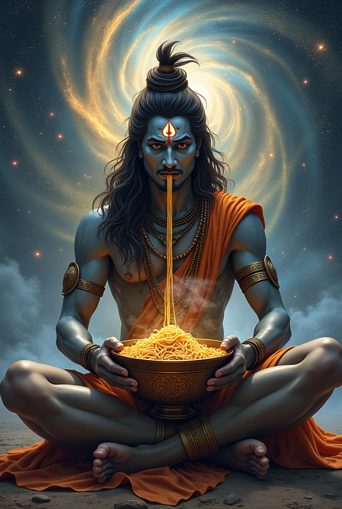 Lord Shiva eating ramen