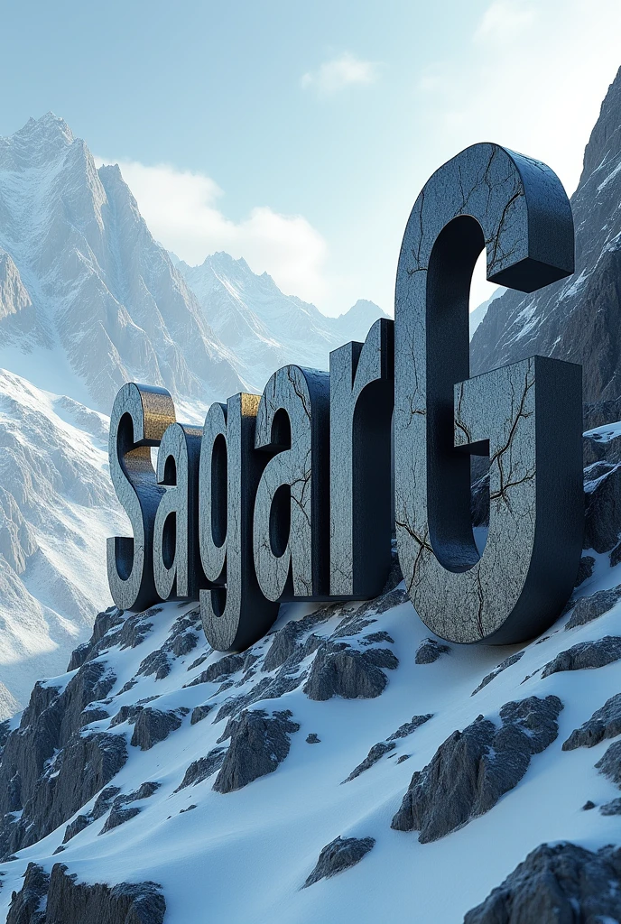 The text SagarG, the First and last letter should be capital, written in Hills look like real