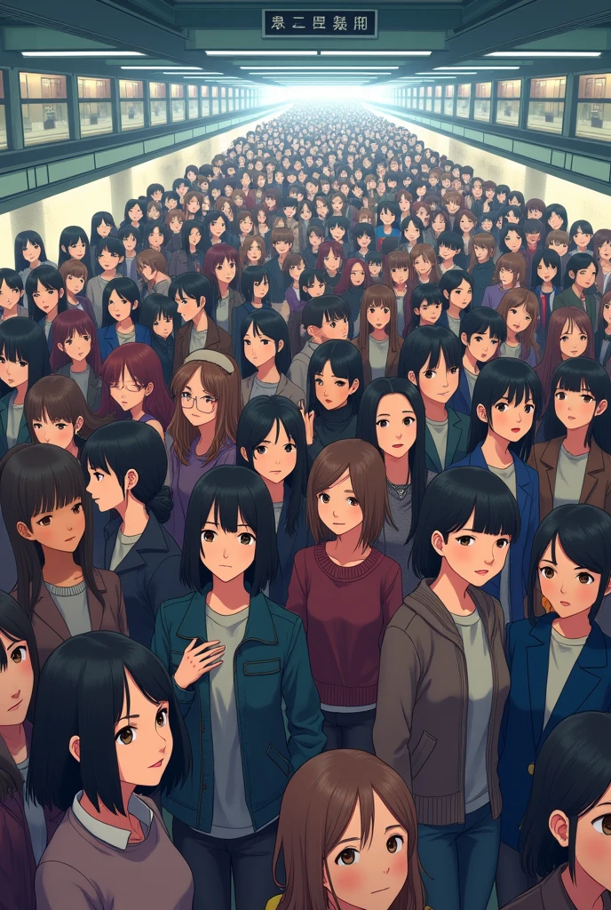 There are 5000 Asian girls wearing the subway